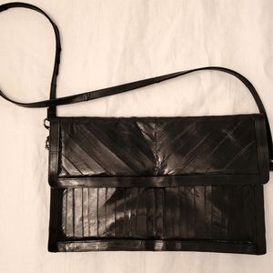Vintage black eelskin hand bag